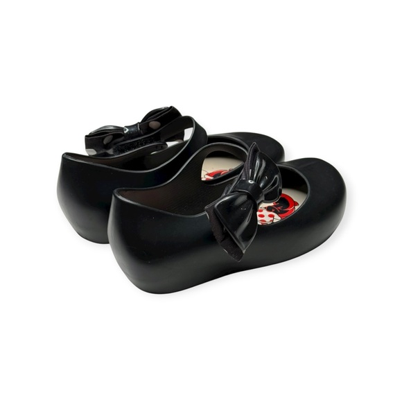 Mini Melissa 𖠌 Minnie Mouse Disney Ultra Bow Jelly Flat Shoes 𖠌 Black 𖠌 Girls 10 - Picture 4 of 16